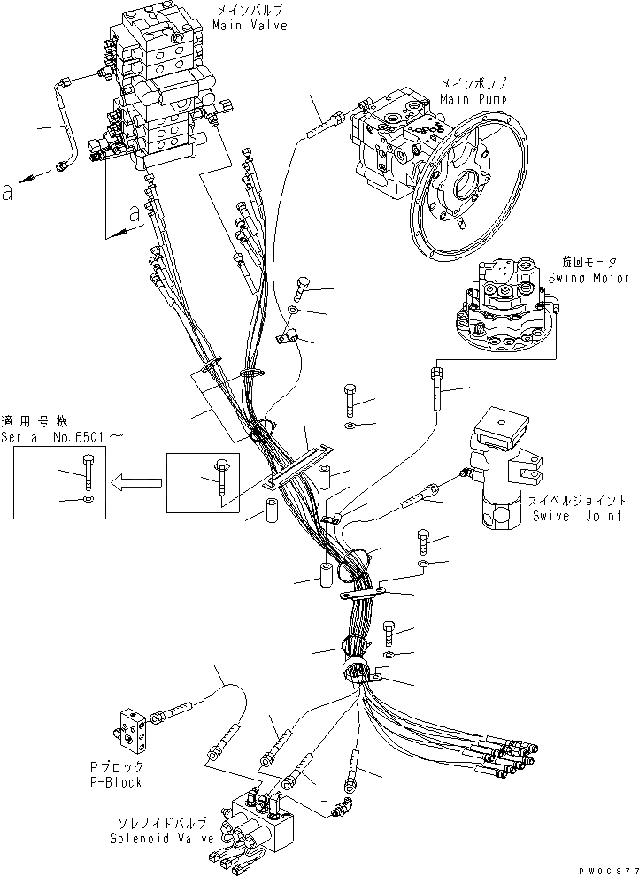 Схема запчастей Komatsu PC78US-6 - P.P.C ОСНОВН. ЛИНИЯ (/) ГИДРАВЛИКА