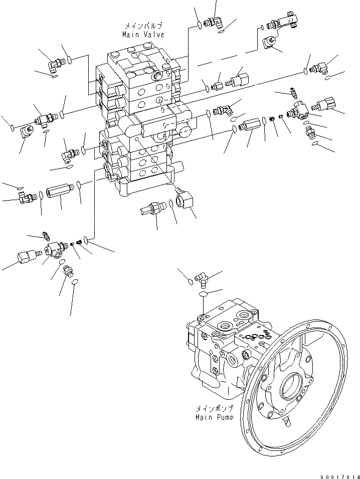 Схема запчастей Komatsu PC78US-6 - P.P.C ОСНОВН. ЛИНИЯ (/) (РУКОЯТЬ CRANE)(№-) ГИДРАВЛИКА