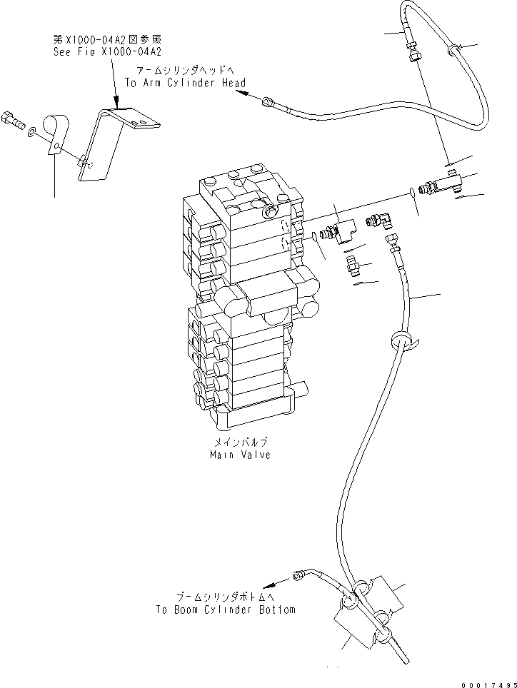 Схема запчастей Komatsu PC78US-6 - РУКОЯТЬ CRANE (ОСНОВН. ЛИНИЯ PPC) (YELНИЗ.) СПЕЦ. ОПЦИИ