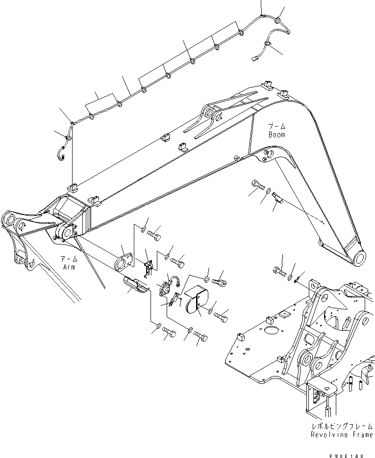 Схема запчастей Komatsu PC78US-6 - РУКОЯТЬ CRANE (СТРЕЛА) (ЭЛЕКТР.) (YELНИЗ.) СПЕЦ. ОПЦИИ
