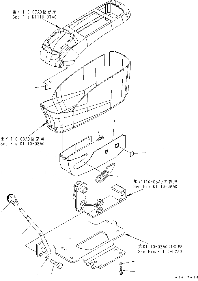 Схема запчастей Komatsu PC78US-6 - ОСНОВН. КОНСТРУКЦИЯ (КОНСОЛЬ) (НИЖН.) (ЛЕВ.)(№-) КАБИНА ОПЕРАТОРА И СИСТЕМА УПРАВЛЕНИЯ