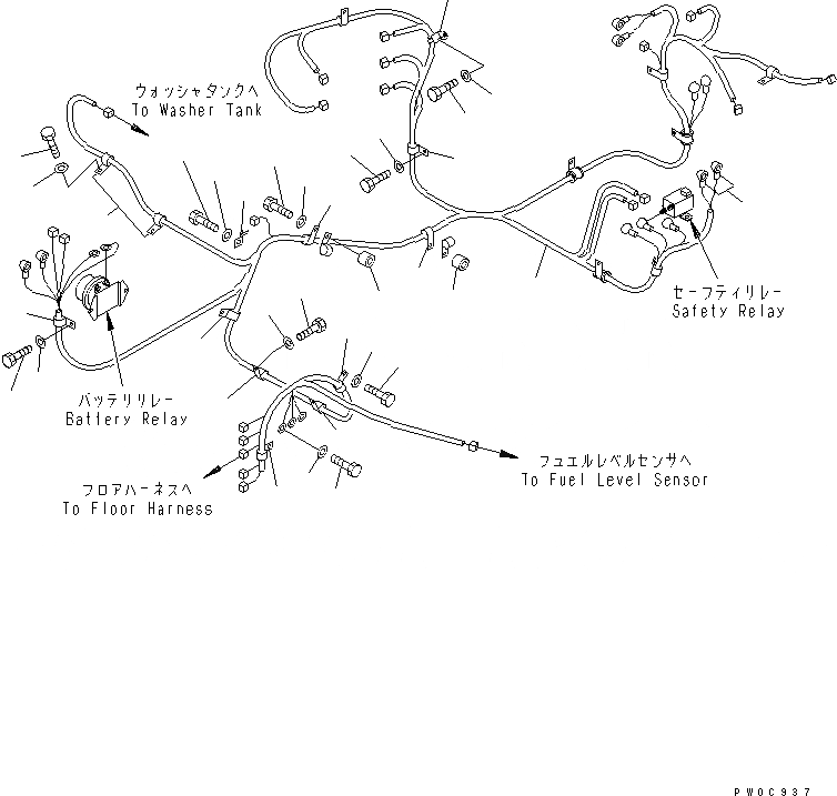 Схема запчастей Komatsu PC78US-6 - ЭЛЕКТР. (ОСНОВН. Э/ПРОВОДКА) (/)(№-) ЭЛЕКТРИКА