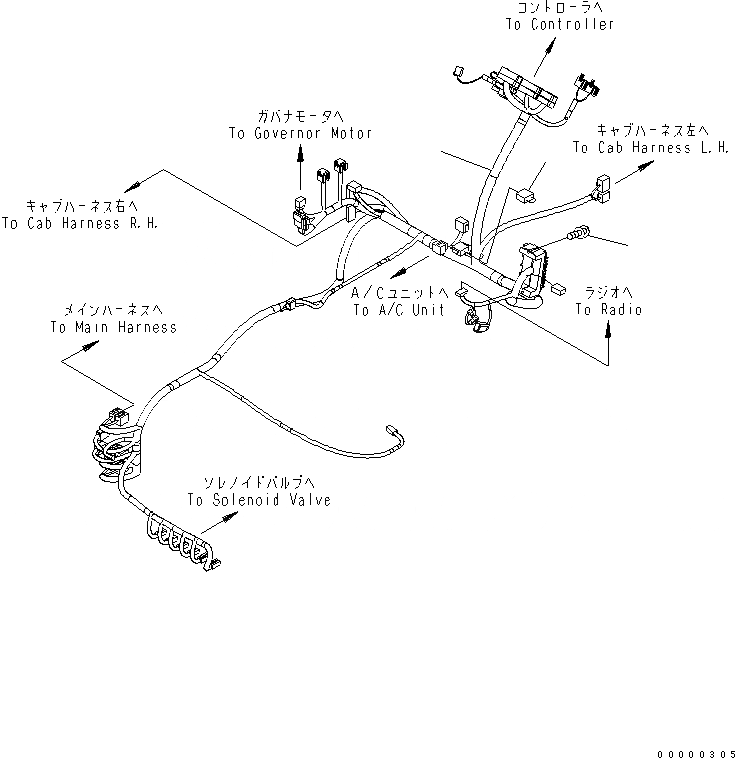 Схема запчастей Komatsu PC78US-6 - ОСНОВН. КОНСТРУКЦИЯ (ЭЛЕКТРОПРОВОДКА) (ДЛЯ EC)(№-) КАБИНА ОПЕРАТОРА И СИСТЕМА УПРАВЛЕНИЯ