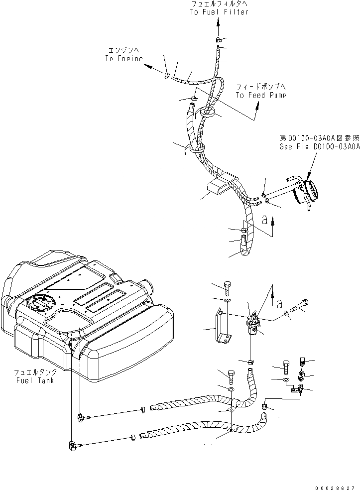 Схема запчастей Komatsu PC78UU-6 - ТОПЛИВН. ЛИНИЯ(№-) ТОПЛИВН. БАК. AND КОМПОНЕНТЫ