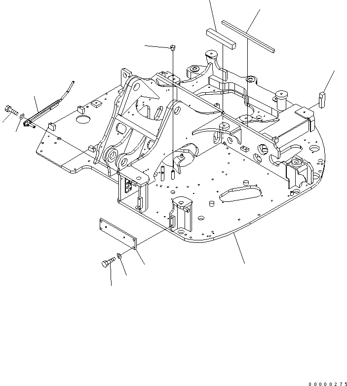 Схема запчастей Komatsu PC78UU-6 - ОСНОВНАЯ РАМА (YELНИЗ.)(№-) ОСНОВНАЯ РАМА И ЕЕ ЧАСТИ