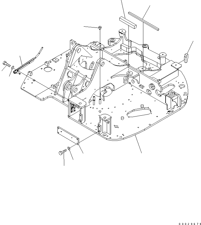 Схема запчастей Komatsu PC78UU-6 - ОСНОВНАЯ РАМА (YELНИЗ.) ОСНОВНАЯ РАМА И ЕЕ ЧАСТИ