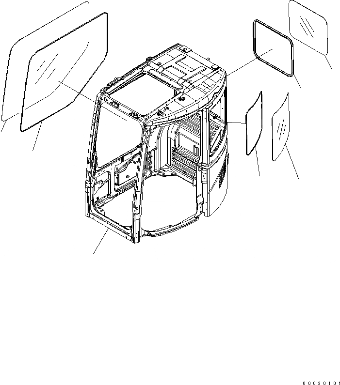 Схема запчастей Komatsu PC78UU-6 - КАБИНА(№-) КАБИНА ОПЕРАТОРА И СИСТЕМА УПРАВЛЕНИЯ