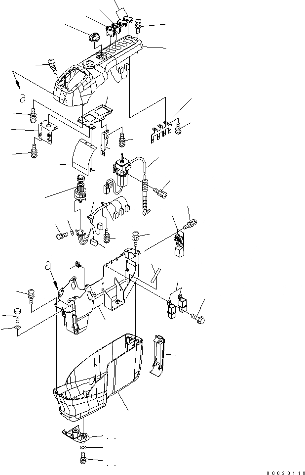 Схема запчастей Komatsu PC78UU-6 - ОСНОВН. КОНСТРУКЦИЯ (КОНСОЛЬ) (ПРАВ.) (ДЛЯ SLIDE РУКОЯТЬ)(№97-) КАБИНА ОПЕРАТОРА И СИСТЕМА УПРАВЛЕНИЯ