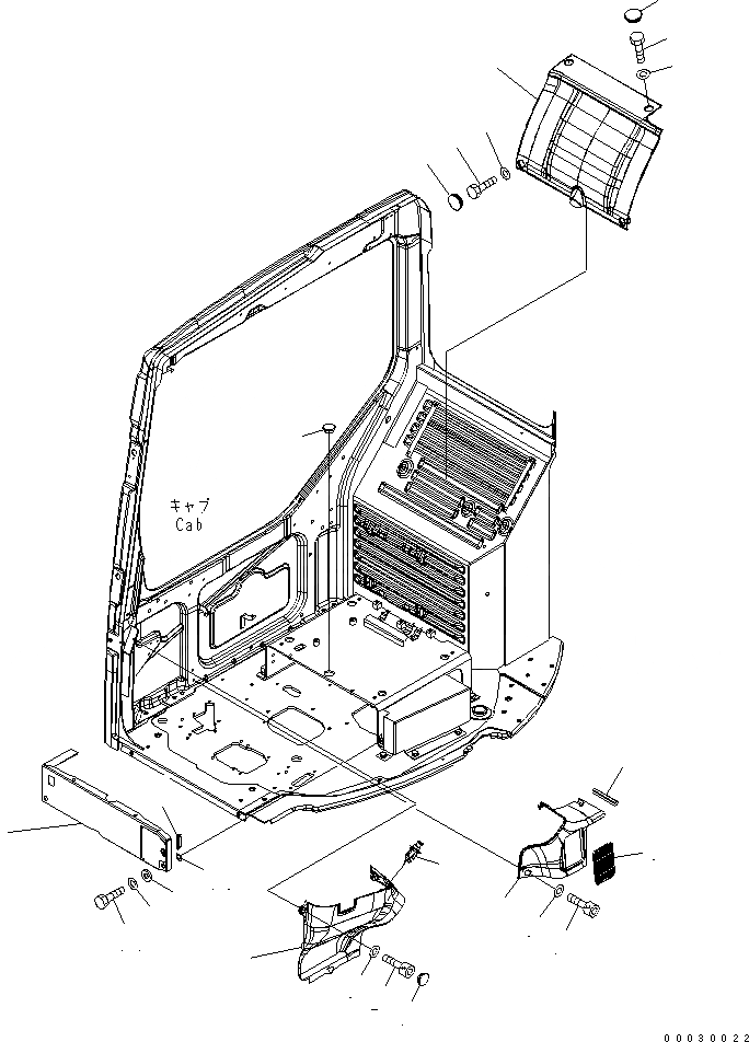 Схема запчастей Komatsu PC78UU-6 - ПОКРЫТИЕ ПОЛА (КАБИНА)(№78-) КАБИНА ОПЕРАТОРА И СИСТЕМА УПРАВЛЕНИЯ