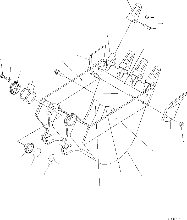 Схема запчастей Komatsu PC78UU-6 - КОВШ¤ .M ШИР. 7MM (ГОРИЗОНТАЛЬН. ПАЛЕЦ) (YELНИЗ.) РАБОЧЕЕ ОБОРУДОВАНИЕ