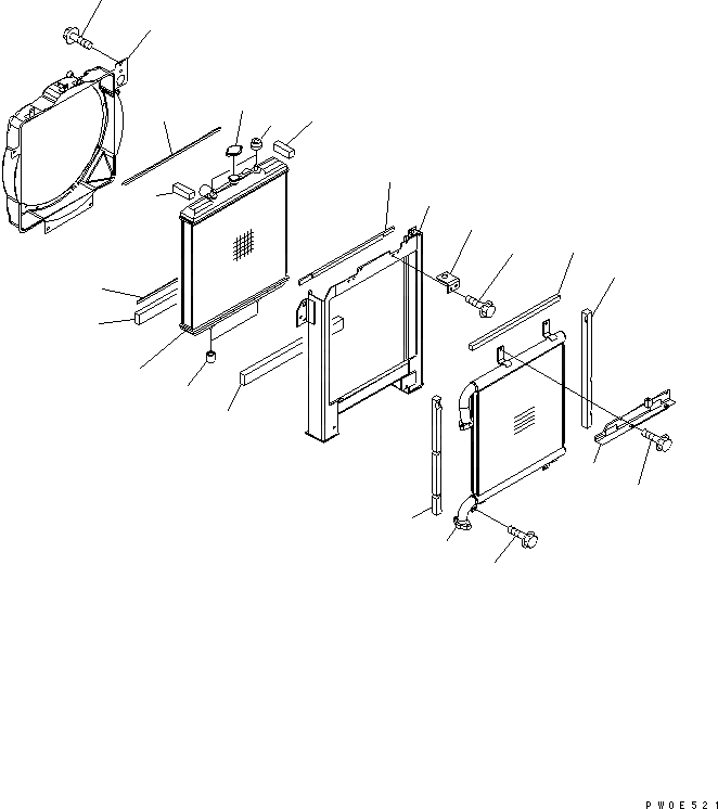 Схема запчастей Komatsu PC78UU-6 - ОХЛАЖД-Е (РАДИАТОР И МАСЛООХЛАДИТЕЛЬ) (ДЛЯ НАВЕСА)(№-) СИСТЕМА ОХЛАЖДЕНИЯ