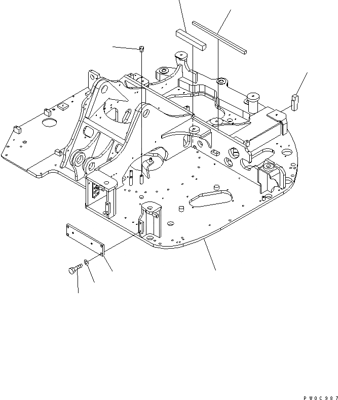 Схема запчастей Komatsu PC78UU-6 - ОСНОВНАЯ РАМА (ДЛЯ SLIDE РУКОЯТЬ) ОСНОВНАЯ РАМА И ЕЕ ЧАСТИ