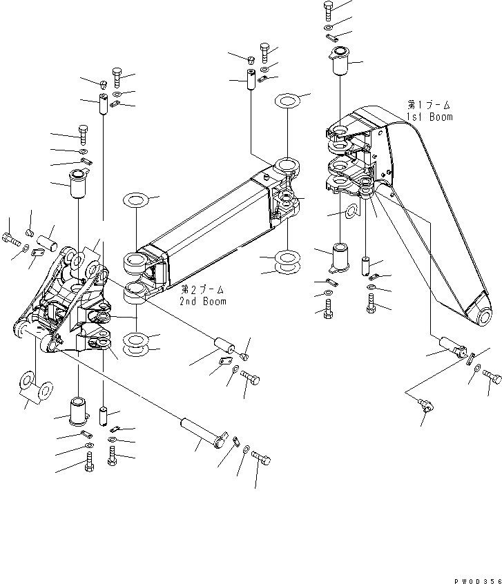 Схема запчастей Komatsu PC78UU-6 - СТРЕЛА (ПАЛЕЦ) РАБОЧЕЕ ОБОРУДОВАНИЕ