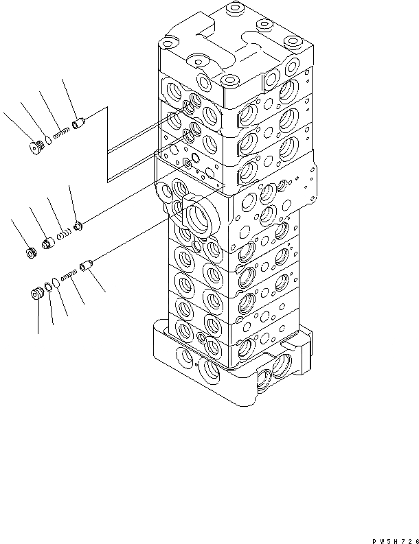 Схема запчастей Komatsu PC78UU-6 - ОСНОВН. КЛАПАН (8-КЛАПАН) (/) ОСНОВН. КОМПОНЕНТЫ И РЕМКОМПЛЕКТЫ