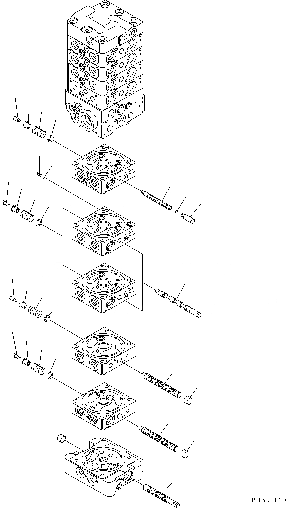 Схема запчастей Komatsu PC78UU-6 - ОСНОВН. КЛАПАН (8-КЛАПАН) (/) ОСНОВН. КОМПОНЕНТЫ И РЕМКОМПЛЕКТЫ