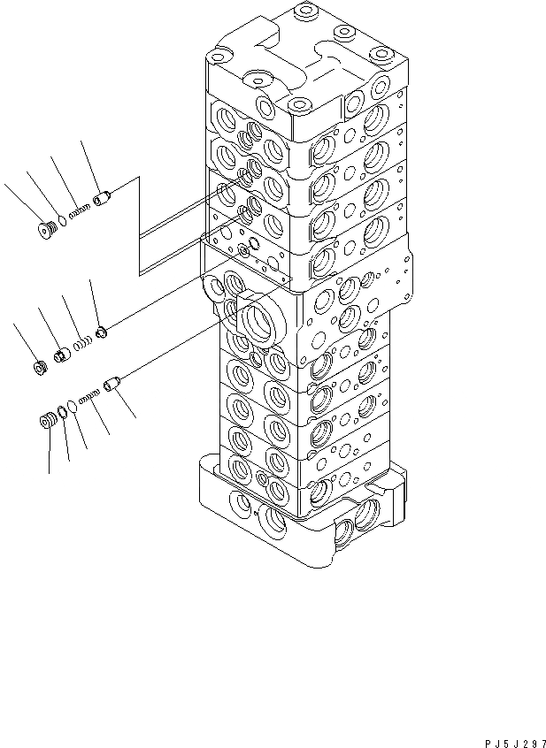 Схема запчастей Komatsu PC78UU-6 - ОСНОВН. КЛАПАН (9-КЛАПАН) (/) (SLIDE РУКОЯТЬ) ОСНОВН. КОМПОНЕНТЫ И РЕМКОМПЛЕКТЫ