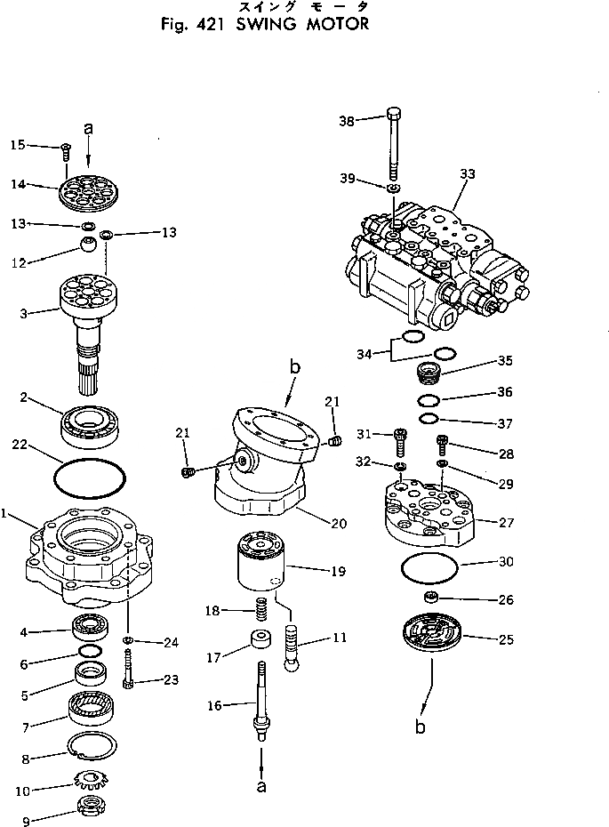 Схема запчастей Komatsu PC80-1 - МОТОР ПОВОРОТА ПОВОРОТН. СИСТЕМА