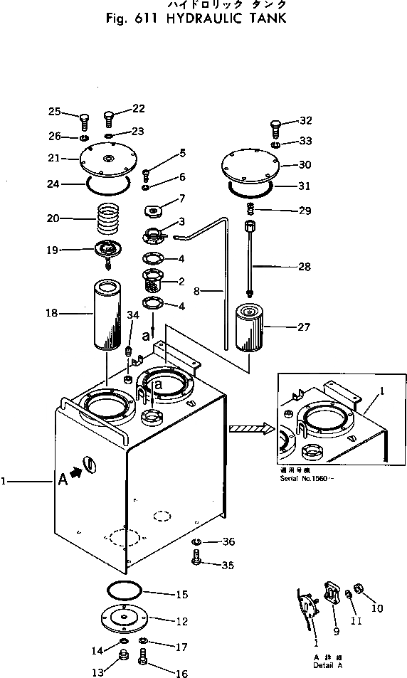 Схема запчастей Komatsu PC80-1 - ГИДР. БАК. ГИДРАВЛИКА