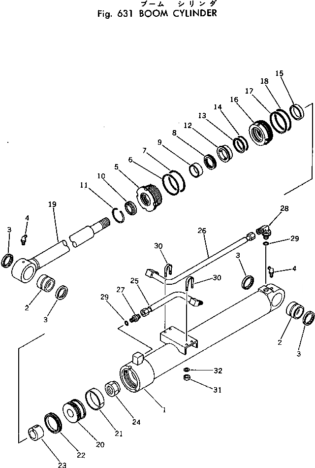 Схема запчастей Komatsu PC80-1 - ЦИЛИНДР СТРЕЛЫ ГИДРАВЛИКА