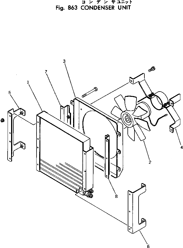 Схема запчастей Komatsu PC80-1 - КОНДЕНСАТОР БЛОК ОПЦИОННЫЕ КОМПОНЕНТЫ