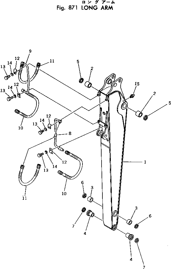 Схема запчастей Komatsu PC80-1 - УДЛИНН. РУКОЯТЬ ОПЦИОННЫЕ КОМПОНЕНТЫ