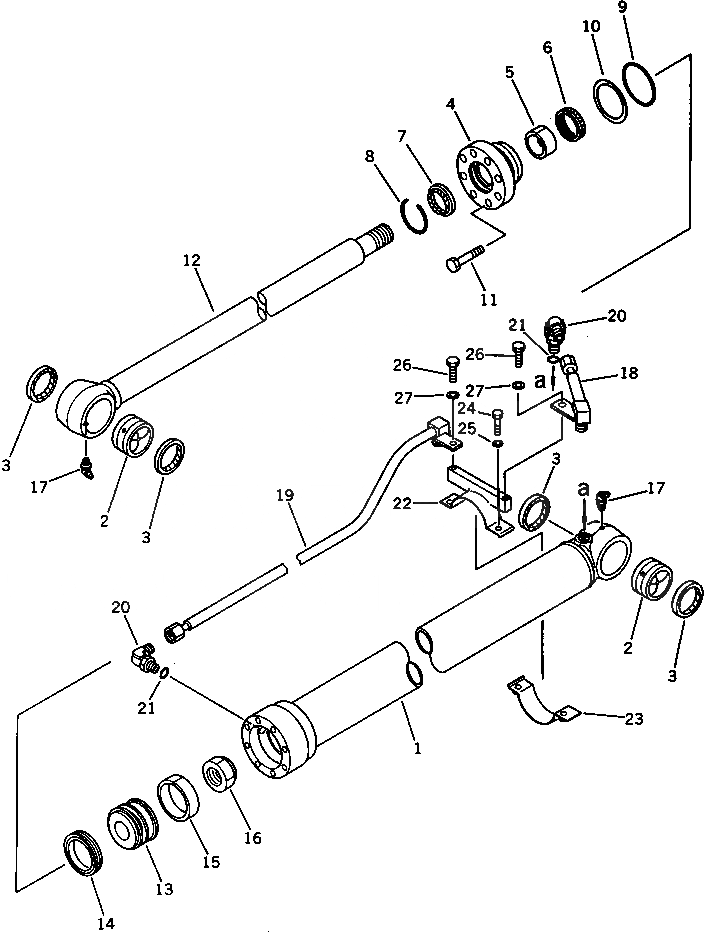 Схема запчастей Komatsu PC80-3 - ЦИЛИНДР КОВША РАБОЧЕЕ ОБОРУДОВАНИЕ