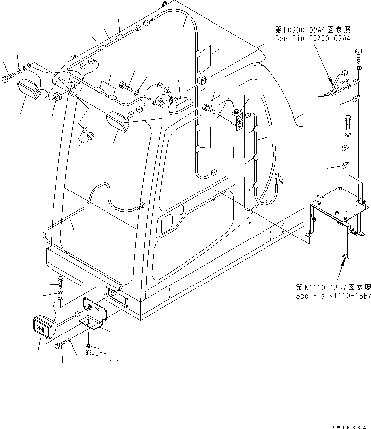 Схема запчастей Komatsu PC800-6 - ДОПОЛН. РАБОЧ. ОСВЕЩЕНИЕ И ИМПУЛЬСН. ОСВЕЩЕНИЕ (С F.O.P.S.)(№-) ЭЛЕКТРИКА