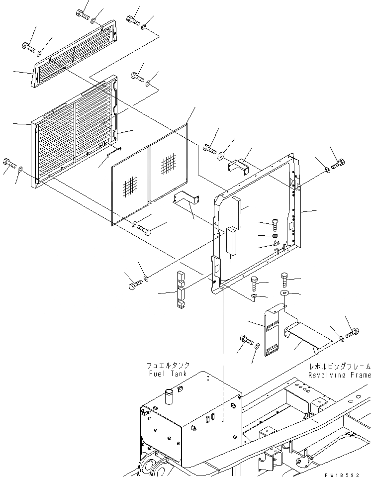 Схема запчастей Komatsu PC800-6 - ПРАВ. КРЫШКА(КАБИНА)(№-) ЧАСТИ КОРПУСА