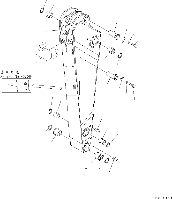 Схема запчастей Komatsu PC800-6 - РУКОЯТЬ (.M) (ДЛЯ ЭКСКАВАТ.)(№7-) РАБОЧЕЕ ОБОРУДОВАНИЕ