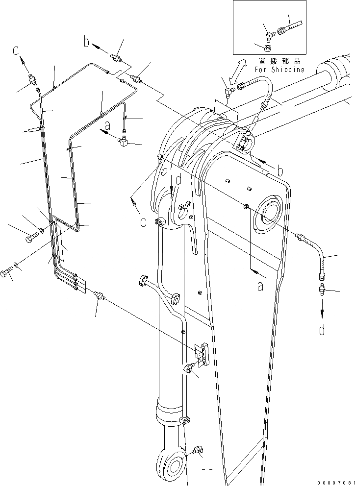 Схема запчастей Komatsu PC800-6-AM - РУКОЯТЬ (.M) (СМАЗКА) (ДЛЯ ЭКСКАВАТ.) УСИЛЕНН.(№-) РАБОЧЕЕ ОБОРУДОВАНИЕ