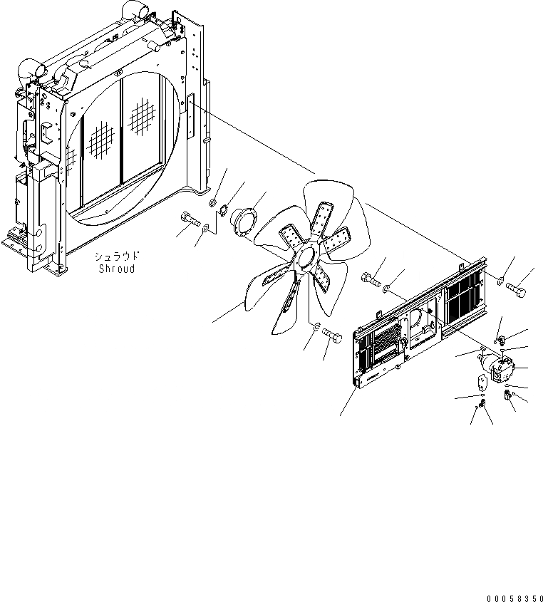 Схема запчастей Komatsu PC800-8R - ОХЛАЖД-Е (ВЕНТИЛЯТОР КРЕПЛЕНИЕ) (ВЕНТИЛЯТОР И МОТОР) СИСТЕМА ОХЛАЖДЕНИЯ