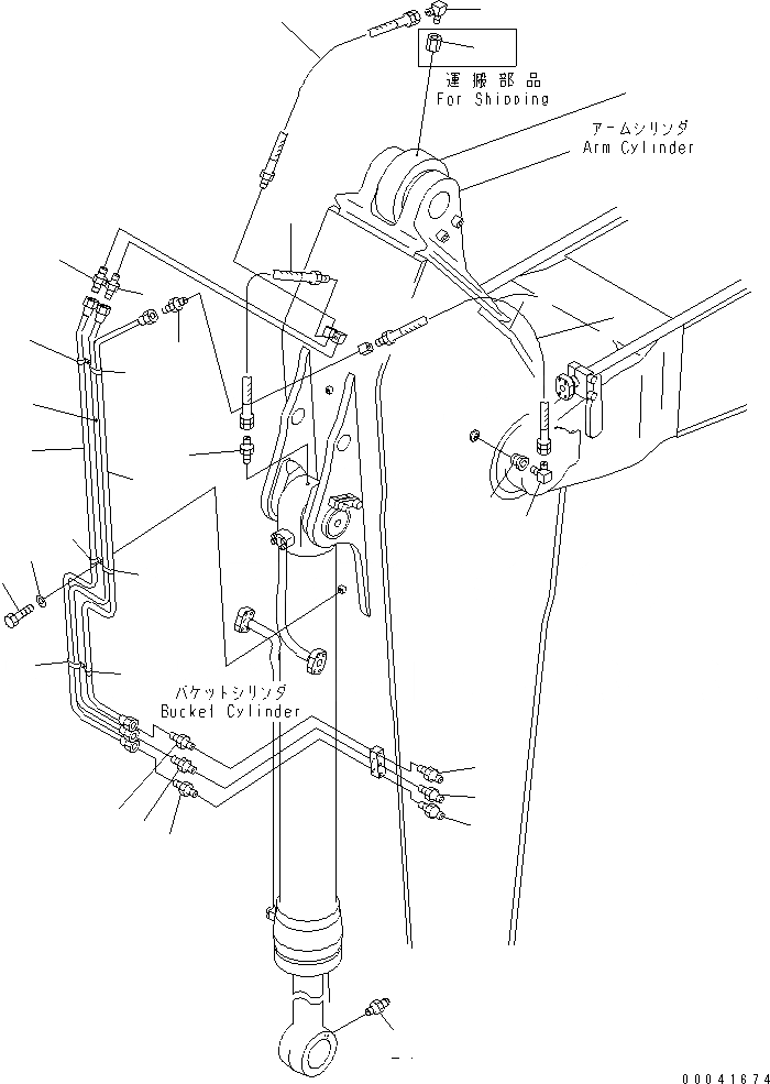Схема запчастей Komatsu PC800-8R - РУКОЯТЬ (.M) (СМАЗКА) (ДЛЯ ЭКСКАВАТ.) РАБОЧЕЕ ОБОРУДОВАНИЕ