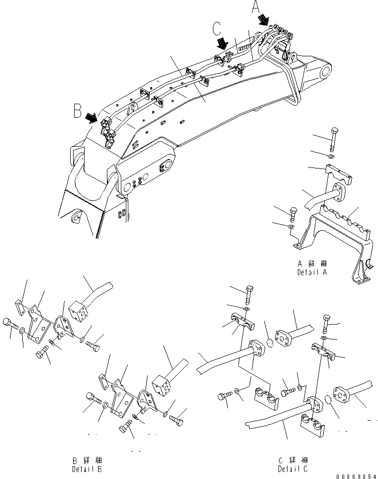 Схема запчастей Komatsu PC800-8R - РАБОЧЕЕ ОБОРУДОВАНИЕ (ЦИЛИНДР КОВША ТРУБЫ) (СТРЕЛА) (/) (ДЛЯ ПОГРУЗ.) (БЕЗ СОЕДИНИТЕЛЬН. ЗВЕНО)(№-) РАБОЧЕЕ ОБОРУДОВАНИЕ