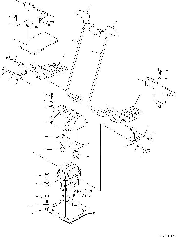 Схема запчастей Komatsu PC800-6 - ОСНОВН. КОНСТРУКЦИЯ (РЫЧАН УПРАВЛ-Я ХОДОМ)(№-7) КАБИНА ОПЕРАТОРА И СИСТЕМА УПРАВЛЕНИЯ