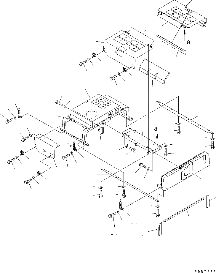 Схема запчастей Komatsu PC800-6 - КАПОТ (COVER) (ДЛЯ ЗАПЫЛЕНН. РАЙОНОВ)(№9-999) ЧАСТИ КОРПУСА