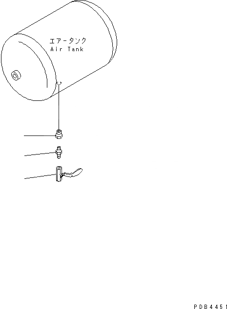 Схема запчастей Komatsu PC800-6 - ВОЗД. СИСТЕМА (ВОЗД. БАЛЛОН ДРЕНАЖН.)(№-999) ВОЗД. СИСТЕМА
