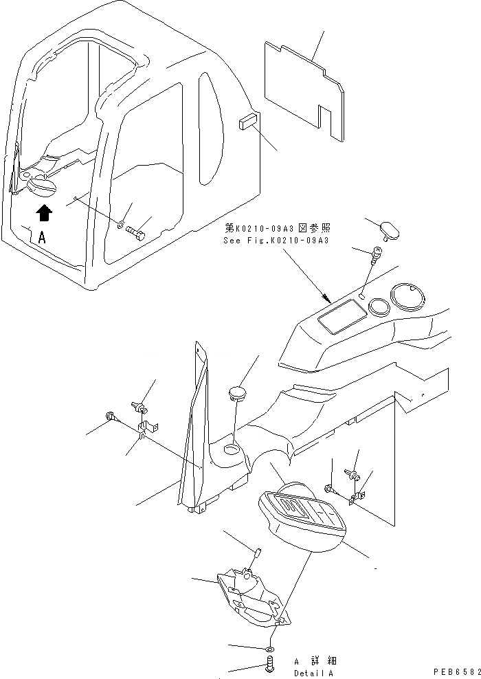Схема запчастей Komatsu PC800-6 - КАБИНА (КРЫШКА ПАНЕЛИ С МОНИТОРОМ)(№-7) КАБИНА ОПЕРАТОРА И СИСТЕМА УПРАВЛЕНИЯ