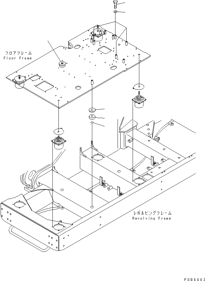 Схема запчастей Komatsu PC800-6 - ОСНОВН. КОНСТРУКЦИЯ (КРЕПЛЕНИЕ ПОДУШКИ) (NO КОНДИЦ.DITIONED)(№-999) КАБИНА ОПЕРАТОРА И СИСТЕМА УПРАВЛЕНИЯ