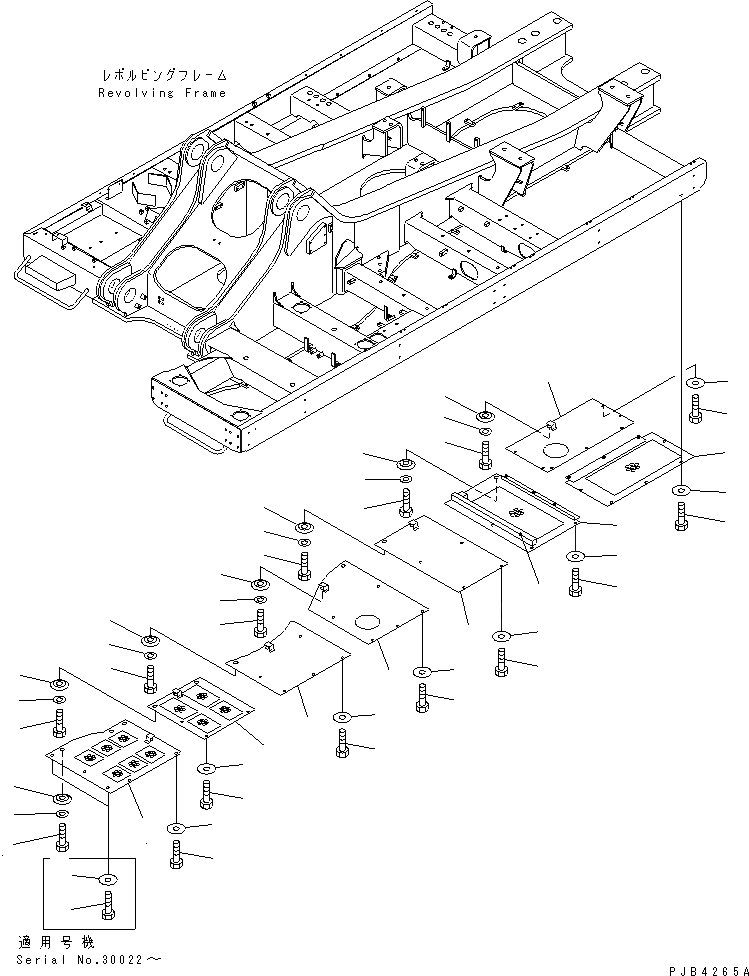 Схема запчастей Komatsu PC800-6 - НИЖН. КРЫШКА (УСИЛ.) (ОСНОВНАЯ РАМА) (ЛЕВ.)(№-999) ЧАСТИ КОРПУСА