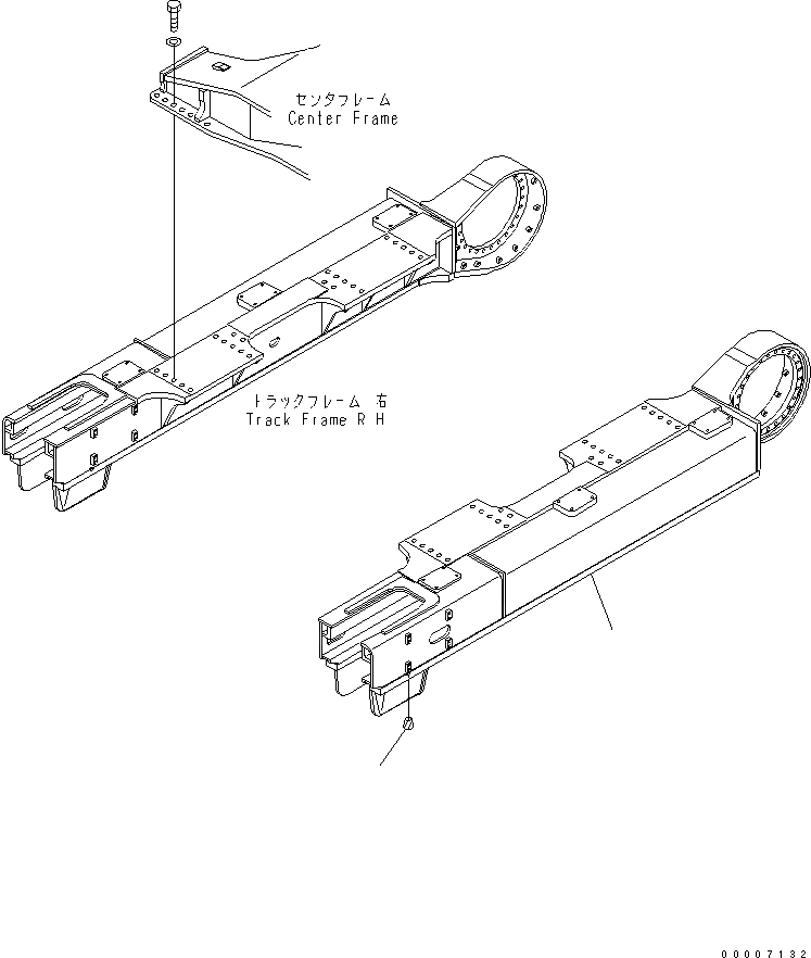 Схема запчастей Komatsu PC800-7 - ГУСЕНИЧНАЯ РАМА (ЛЕВ.) ХОДОВАЯ