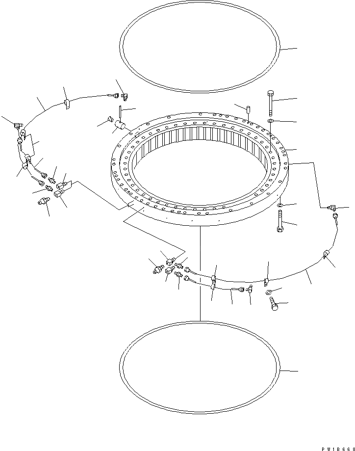 Схема запчастей Komatsu PC800-7-M1 - ПОВОРОТН. КРУГ(№-8) ПОВОРОТН. КРУГ И КОМПОНЕНТЫ