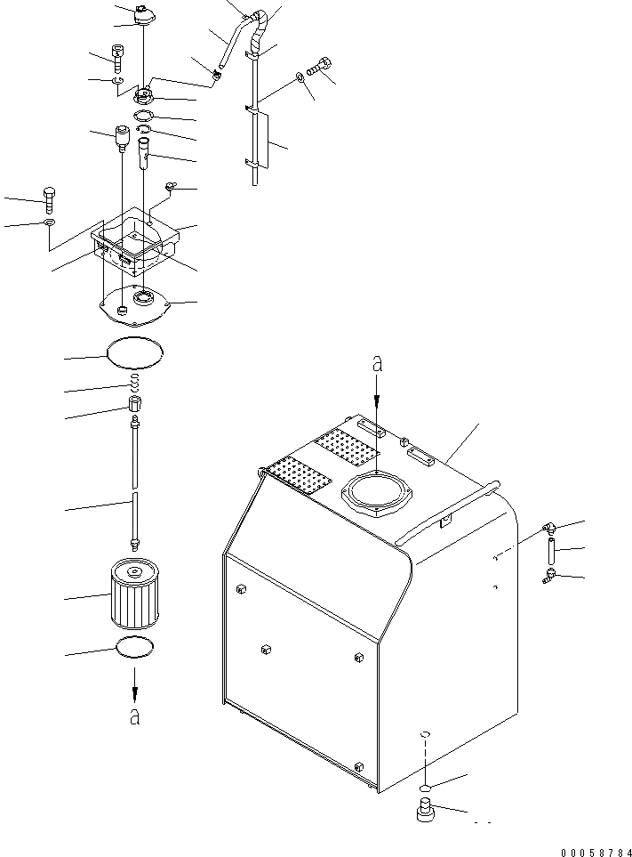 Схема запчастей Komatsu PC800-8 - ГИДР. БАК. (ДЛЯ ЗАПЫЛЕНН. РАЙОНОВ)(№-) ГИДРАВЛИКА
