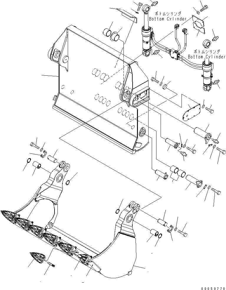 Схема запчастей Komatsu PC800-8 - НИЖН. РАЗГРУЗКА КОВШ¤ .M (HORZONTAL ПАЛЕЦ ТИП) (ДЛЯ ПОГРУЗ.) (KMAX TOOTH) РАБОЧЕЕ ОБОРУДОВАНИЕ