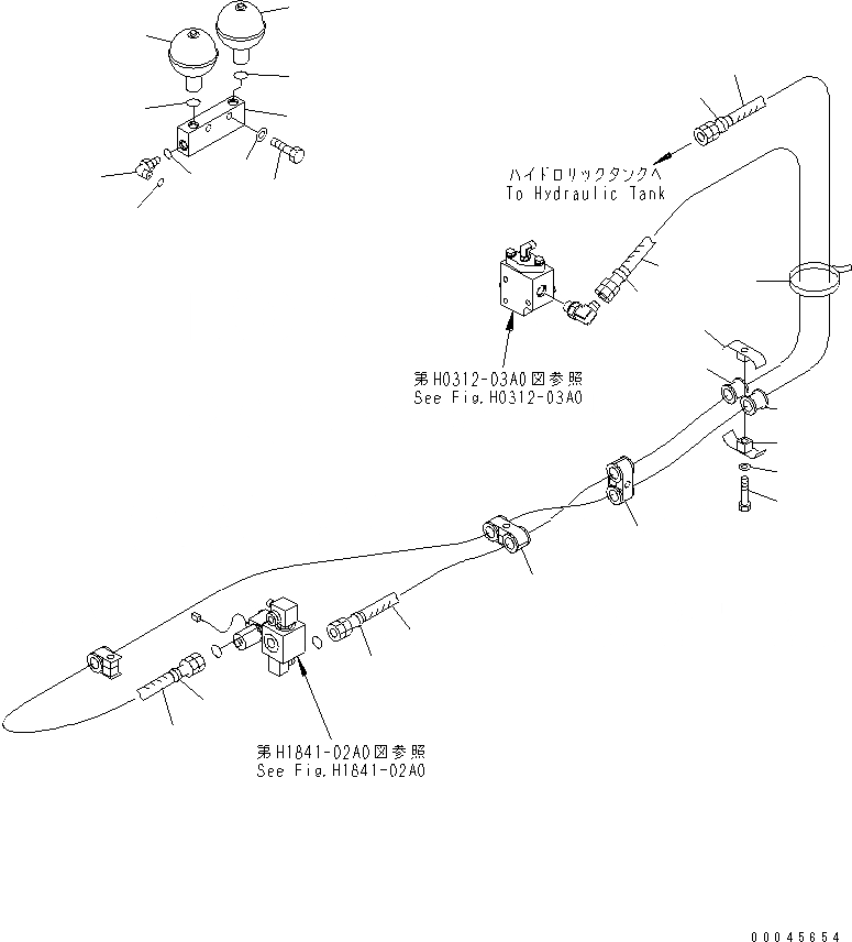 Схема запчастей Komatsu PC800-8K - ЛИНИЯ НАСОСА PPC H ГИДРАВЛИКА