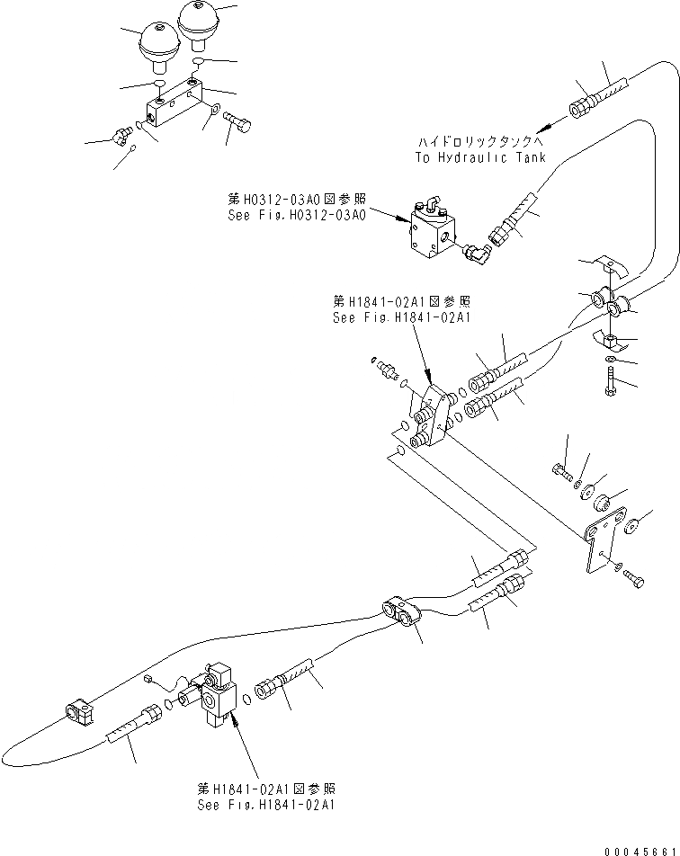 Схема запчастей Komatsu PC800-8K - ЛИНИЯ НАСОСА PPC (С DRIFT PREКЛАПАН ВЕНТИЛЯТОРА) H ГИДРАВЛИКА