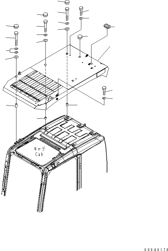 Схема запчастей Komatsu PC800-8K - ВЕРХНЯЯ ЗАЩИТА (УРОВЕНЬ-) K OPERATORґS ОБСТАНОВКА И СИСТЕМА УПРАВЛЕНИЯ