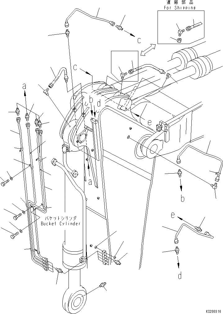 Схема запчастей Komatsu PC800-8K - РУКОЯТЬ (.9M) (СМАЗКА) (ДЛЯ ЭКСКАВАТ.) (SE) T РАБОЧЕЕ ОБОРУДОВАНИЕ