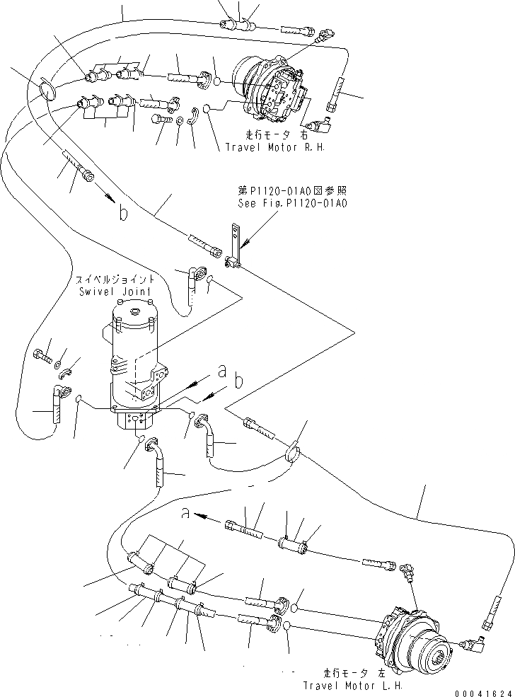 Схема запчастей Komatsu PC800LC-8R - ГИДРОЛИНИЯ ХОДА(МОТОР ) НИЖНЯЯ ГИДРОЛИНИЯ И ЛИНИЯ ХОДА