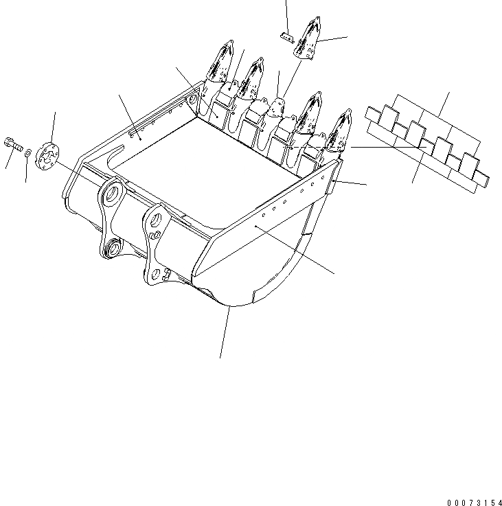Схема запчастей Komatsu PC800LC-8R - КОВШ .M¤ 997MM (ГОРИЗОНТАЛЬН. ПАЛЕЦ) (KMAX TOOTH) РАБОЧЕЕ ОБОРУДОВАНИЕ