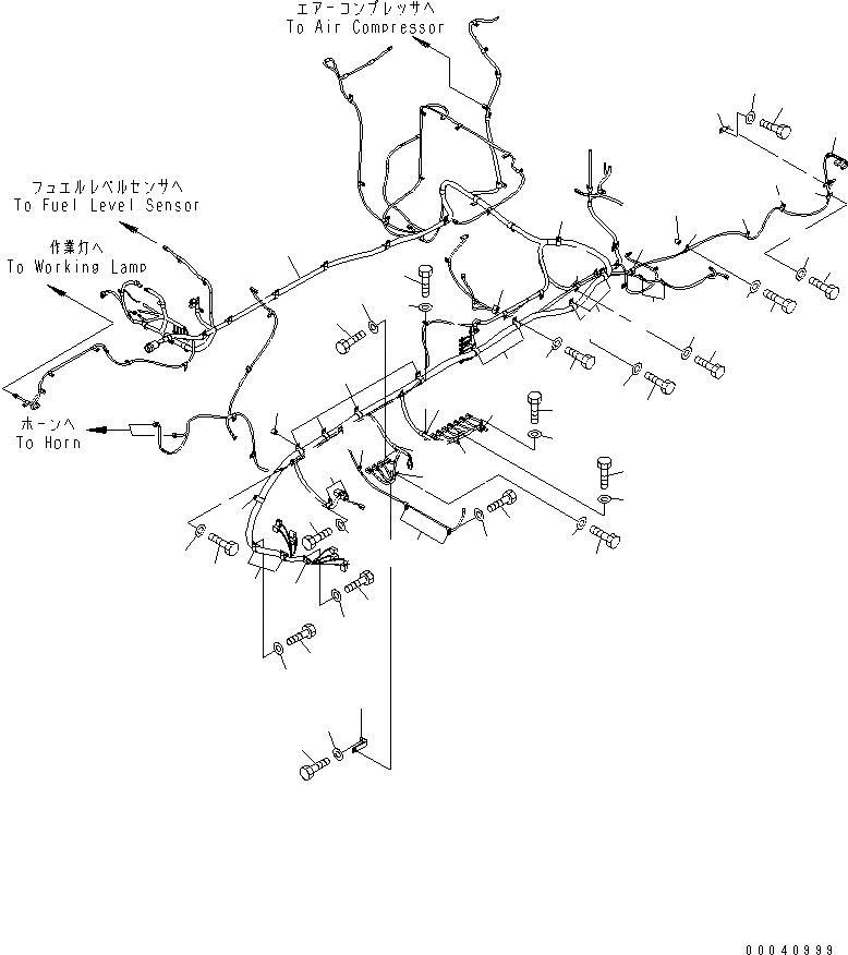 Схема запчастей Komatsu PC800LC-8 - ПРОВОДКА (ОСНОВН. Э/ПРОВОДКА) (ПРОВОДКА И КРЕПЛЕНИЕ) (ЛЕВ. ДЕКА) (/)(№-) ЭЛЕКТРИКА